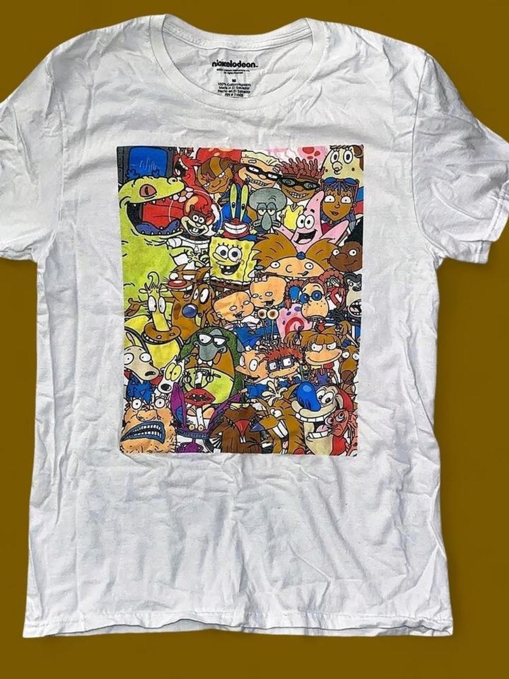 Nickelodeon Cartoon Collage Y2K Graphic Tee - White medium